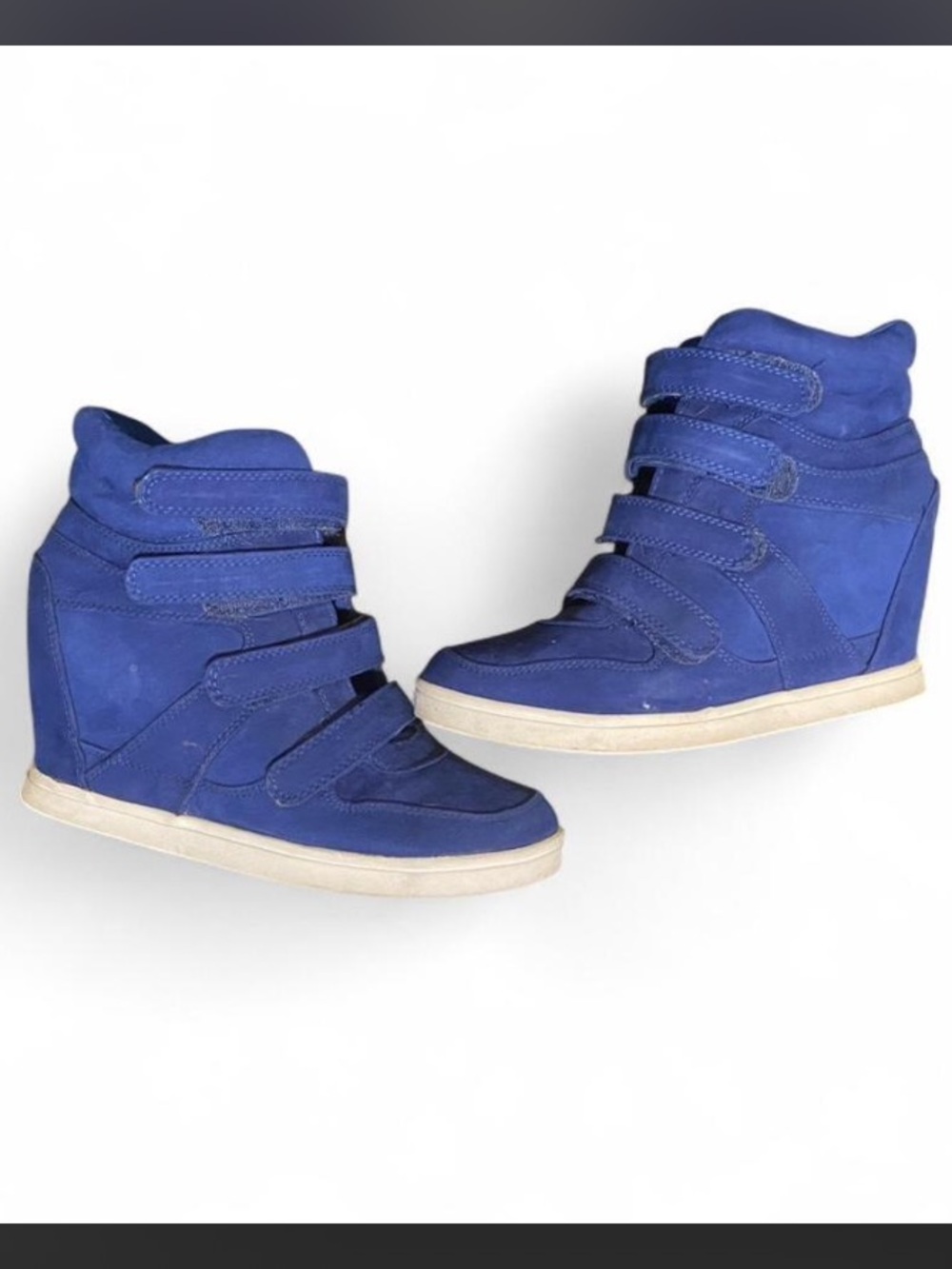 Mudd size 9 Wedge High-Top Sneakers in Royal Blue with Velcro straps